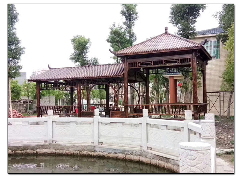 加工定制花旗松圓木古建園林涼亭工程建筑木方料半圓碳化木防腐木